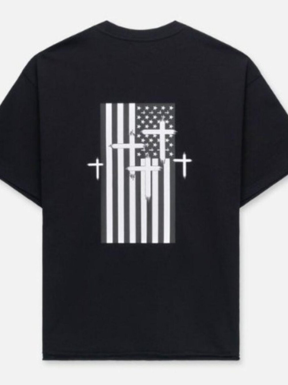 RTA OVERSIZED ELIAN DOUBLE LAYERED TEE BLACK FLAG